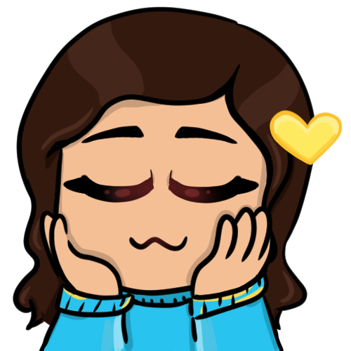 Sunward's Profile Picture. Image of drawn art of elora in a blue sweater, with their hands on their face